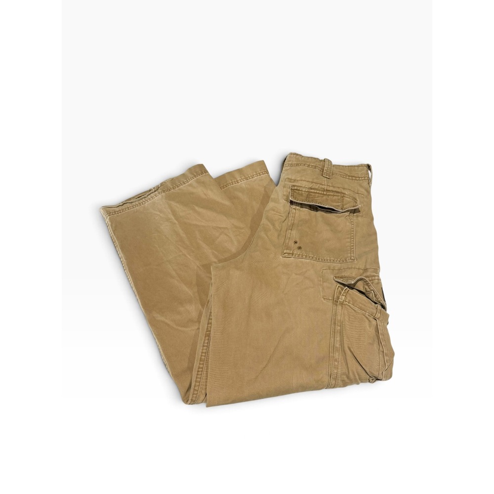 Y2K Abercrombie Vintage Fatigues Cargo Pants Tan Khaki Wide Leg Mens 16 Utility